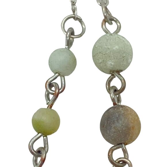 Australian Coin Necklace Womens Silver Tone Unpolished Stone Lobster Clasp 34" - Picture 3 of 12